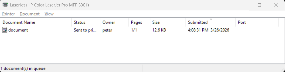 Windows Legacy Print Queue